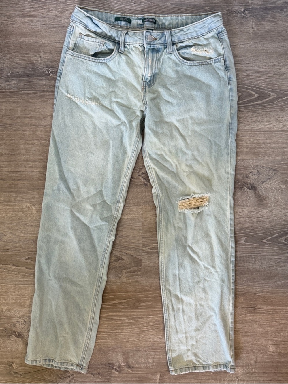 wild fable Light Blue Distressed Straight Leg Jeans